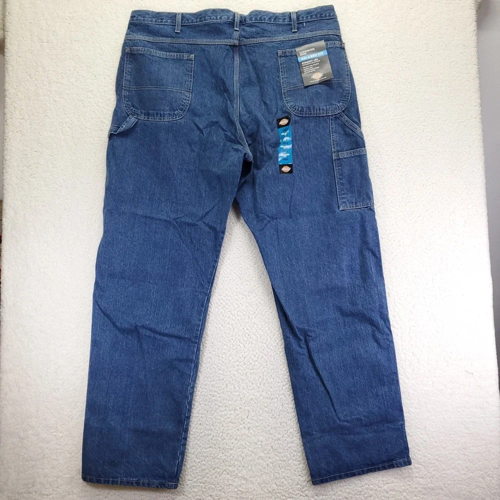 Dickies Mens Relaxed Fit Carpenter Jeans Straight Leg Blue Denim 44x34 1993SNB